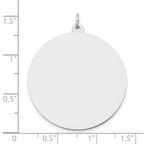 14K White Gold Plain .027 Gauge Round Engravable 32mm Disc Charm