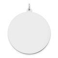 14K White Gold Plain .027 Gauge Round Engravable 32mm Disc Charm