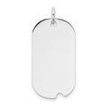 14k White Gold Plain 24.5x13.2mm .035 Gauge Engravable Dog Tag w/Notch Disc