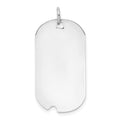 14k White Gold Plain 30x16mm .011 Gauge Engravable Dog Tag w/Notch Disc