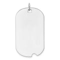 14k White Gold Plain 36.8x20.8mm .011 Gauge Engravable Dog Tag w/Notch Disc