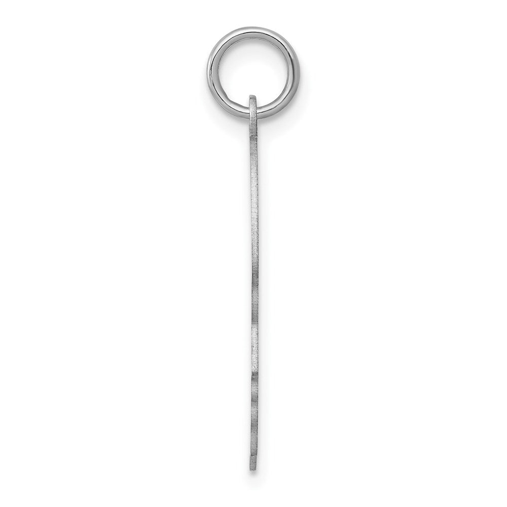 14k White Gold Plain Medium.011 Depth Facing Right Engravable Boy Charm