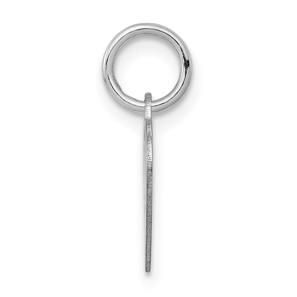 14K White Gold Plain .018 Gauge Engravable Heart 14x12mm Disc Charm