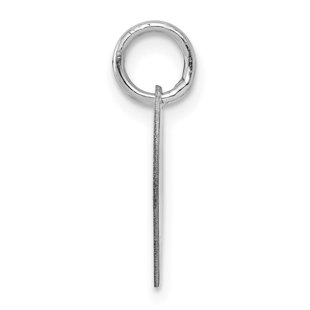 14K White Gold Plain .035 Gauge Engravable Heart 15x14mm Disc Charm