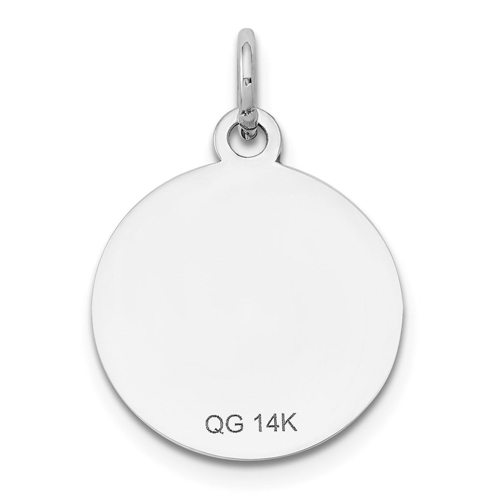 14k White Gold w/Enamel .027 Gauge Circular Engravable Disc