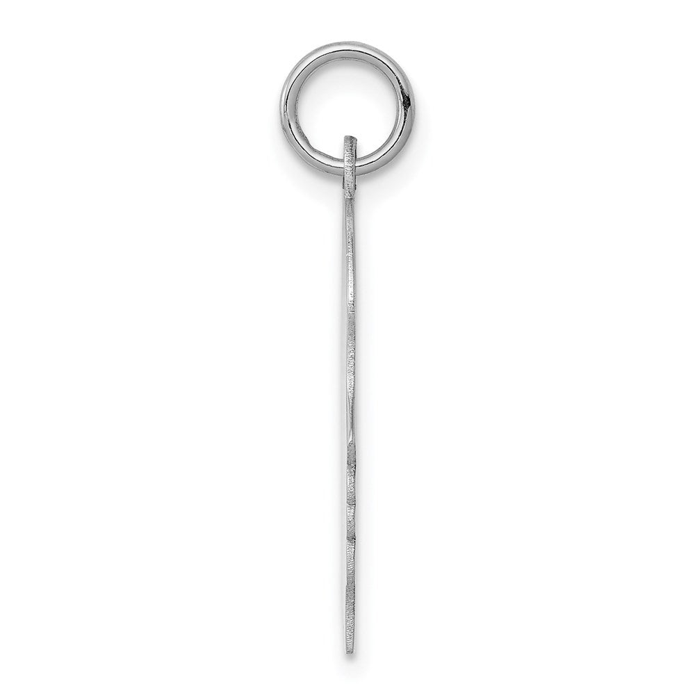 14k White Gold Plain Medium.009 Depth Facing Right Engravable Girl Charm