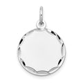 14k White Gold Etched Edge .018 Gauge Engraveable Round 16mm Disc Charm