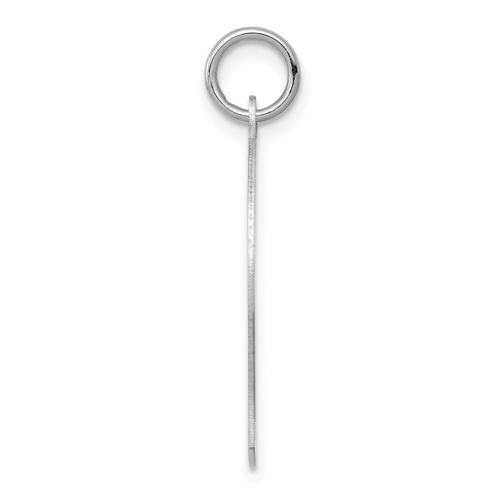 14k White Gold Plain Medium.018 Depth Facing Left Engravable Boy Charm