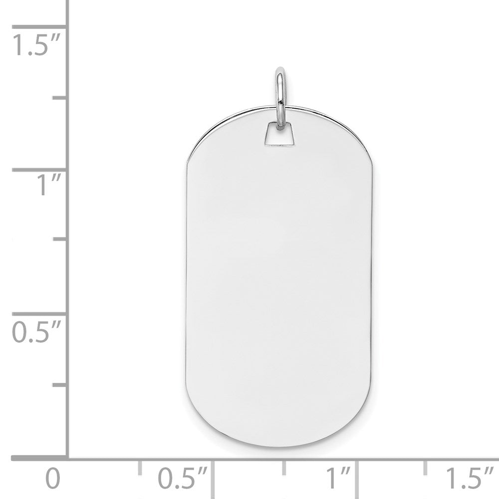 14k White Gold Plain 30.5x16.5mm .013 Gauge Engraveable Dog Tag Disc Charm