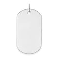 14k White Gold Plain 30.5x16.5mm .018 Gauge Engraveable Dog Tag Disc Charm