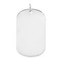 14k White Gold Plain 34.6x20.7mm .035 Gauge Engraveable Dog Tag Disc Charm