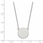 14k White Gold .027 Gauge Circular Engravable Disc 18 Necklace
