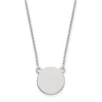 14k White Gold .027 Gauge Circular Engravable Disc 18 Necklace