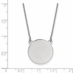 14k White Gold .027 Gauge Circular Engravable Disc 18 Necklace