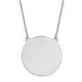 14k White Gold .018 Gauge Circular Engravable Disc 18 Necklace