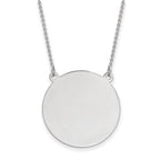 14k White Gold .018 Gauge Circular Engravable Disc 18 Necklace