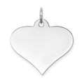 14k White Gold Plain .018 Gauge Engraveable Heart 19x22mm Disc Charm