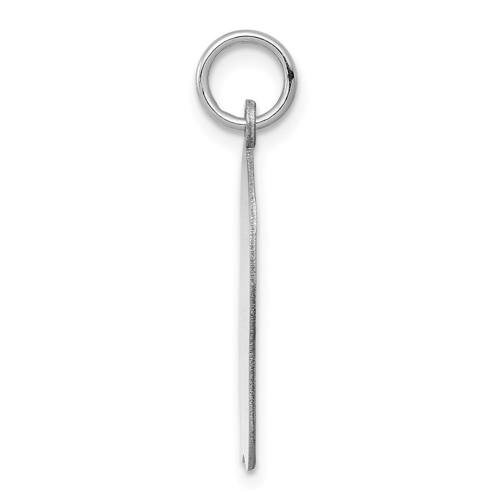 14k White Gold Plain Medium.013 Depth Facing Left Engravable Girl Charm