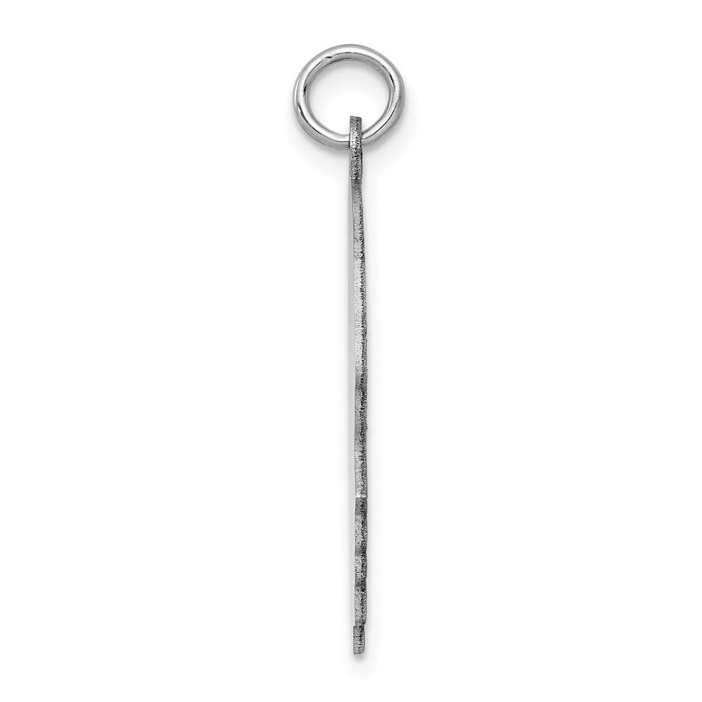 14k White Gold Plain Large.018 Depth Facing Right Engravable Boy Charm