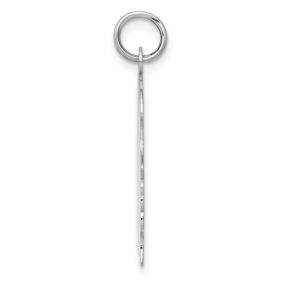 14k White Gold Plain Large.013 Depth Facing Right Engravable Girl Charm