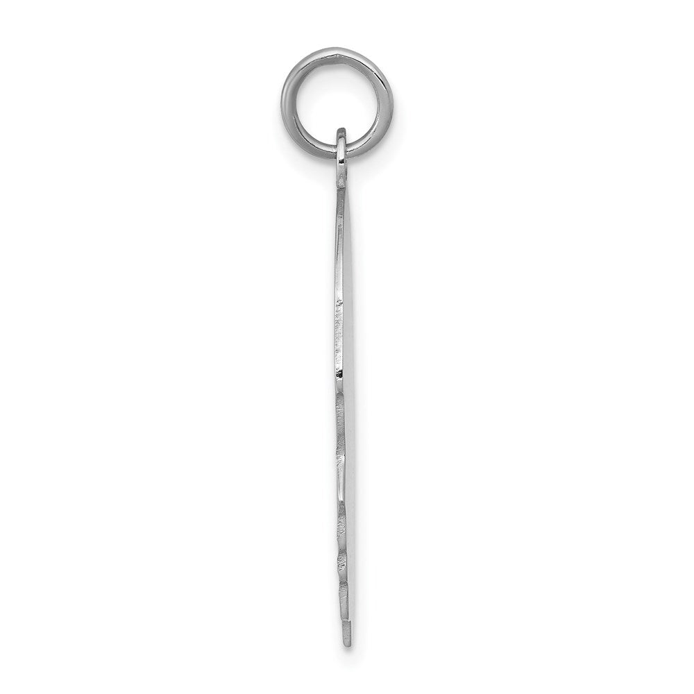 14k White Gold Plain Large.018 Depth Facing Left Engravable Boy Charm