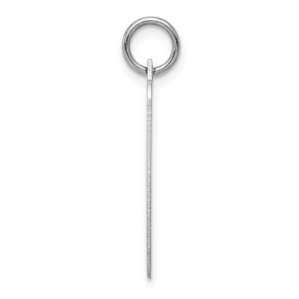 14k White Gold Plain 19.3x12.7mm .018 Gauge Rectangular Engravable Charm