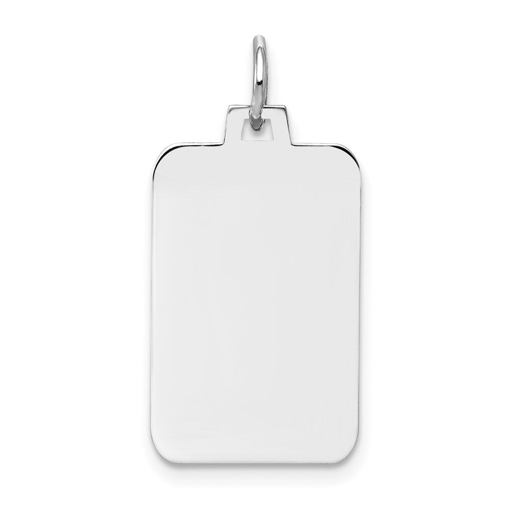 14k White Gold Plain 19.3x12.7mm .018 Gauge Rectangular Engravable Charm