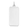 14k White Gold Plain 25.4x12.8mm .027 Gauge Rectangular Engravable Dog Tag