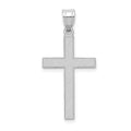 14k White Gold Florentine Satin Cross Pendant