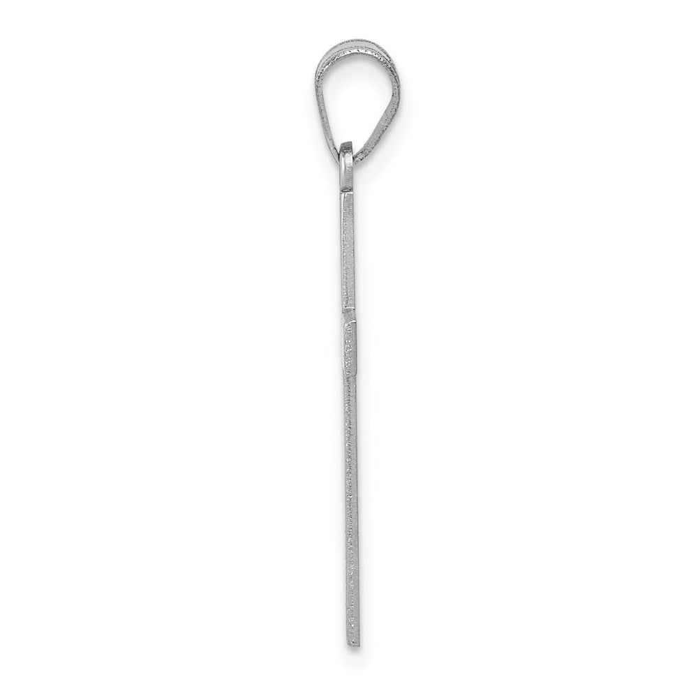 14k White Gold Polished Cross Pendant