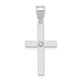 14k White Gold .01 carat Diamond Cross Pendant