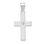 14k White Gold .02 carat Diamond Cross Pendant