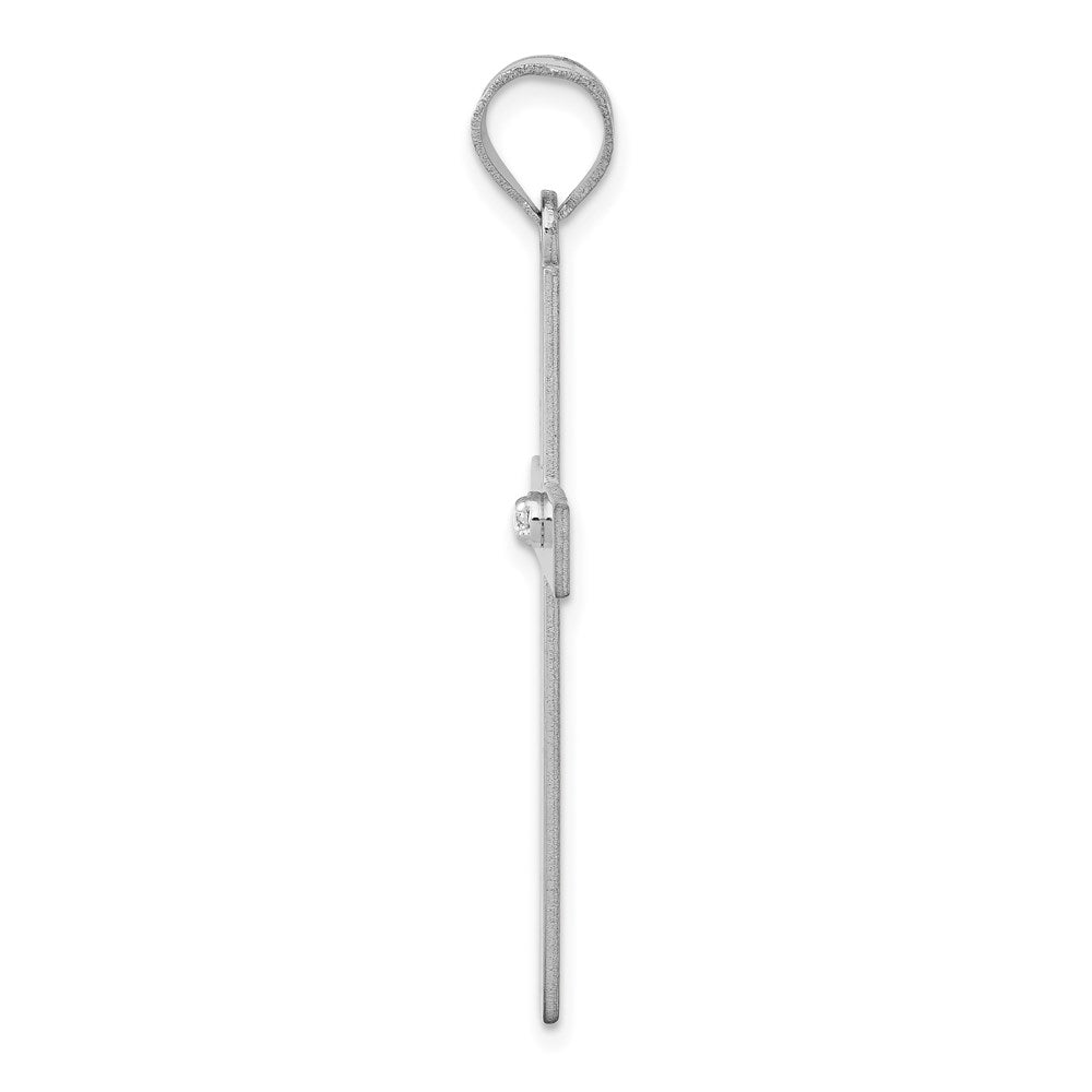 14k White Gold .02 carat Diamond Cross Pendant