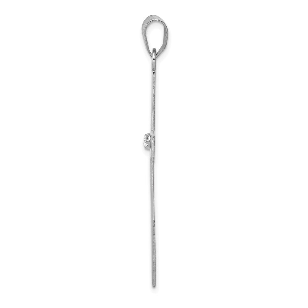 14k White Gold .03 carat Diamond Cross Pendant