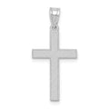 14k White Gold Florentine Satin Cross Pendant