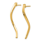 14k Polished Long Curled Post Earrings