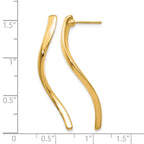 14k Polished Long Curled Post Earrings