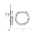 14k White Gold Round Hinged Hoop Earrings