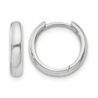 14k White Gold Round Hinged Hoop Earrings