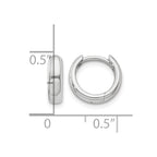 14k White Gold Round Hinged Hoop Earrings