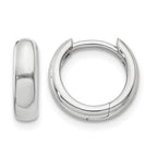 14k White Gold Round Hinged Hoop Earrings