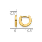 14k Polished Round Hinged Hoop Earrings