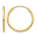14k 1.5x17mm Polished Round Endless Tube Hoop Earrings