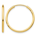 14k 1.5x23mm Polished Round Endless Tube Hoop Earrings