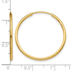 14k 1.5x26mm Polished Round Endless Tube Hoop Earrings