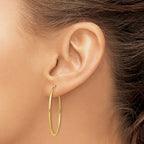 14k 1.5x38mm Polished Round Endless Tube Hoop Earrings