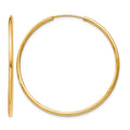 14k 1.5x38mm Polished Round Endless Tube Hoop Earrings