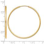 14k 1.5x40mm Polished Round Endless Tube Hoop Earrings