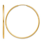 14k 1.5x40mm Polished Round Endless Tube Hoop Earrings