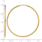 14k 1.5x45mm Polished Round Endless Tube Hoop Earrings